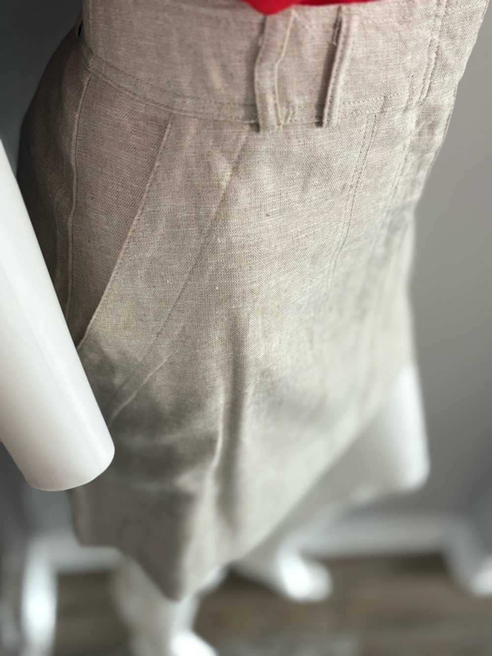 Rachel Zoe Natural Beige Linen Mini Skirt - Picture 3 of 10